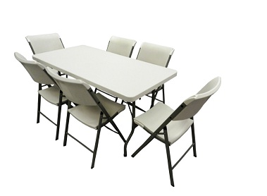 Mesa retangular dobrável 152 cm